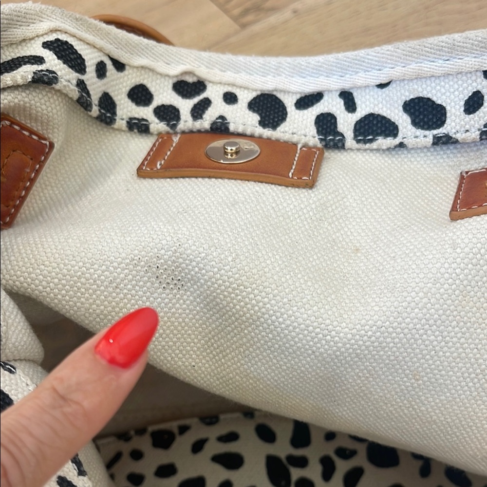 Anthropologie/Urban outfitters  Leopard Print canvas Tote Bag with Tan Straps - Picture 8 of 17